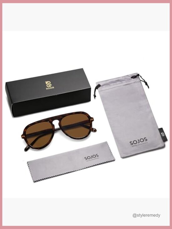 Retro Aviator Sunglasses with Plastic Frame and UV400 Protection main image 4